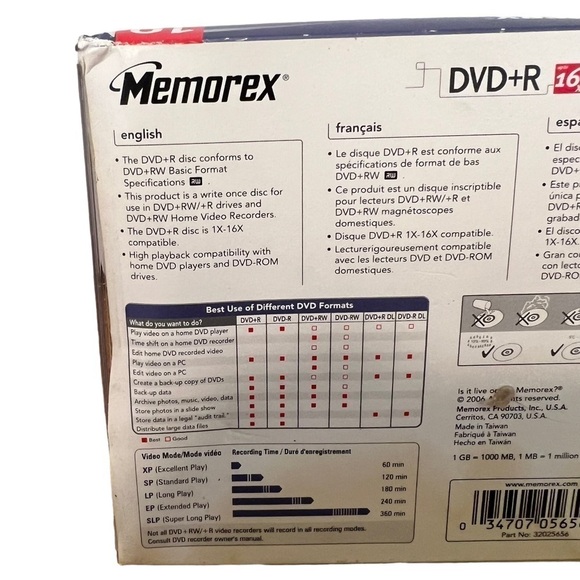 Memorex DVD+R 10 Pack Slim Jewel Cases - Picture 6 of 8